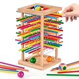 Montessori Spiel Brettspiel aus Holz, Spiele ab 3 4 5 6 Jahre, 48 Bunte...