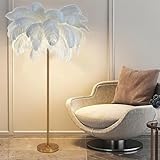 Feder-Stehlampe, modernes Stehlicht mit elegantem Lampenschirm, hohe Lampe...