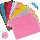 funvce Seidenpapier, 100 Blatt A4, 10 Farben, Bastelpapier zum Basteln von...