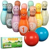 Pink Papaya Kegelspiel für Kinder | 12 teiliges Bowling Set | Spielzeug...