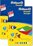 2 Packungen Pelikan 137935 - Glanzpapier gummiert, gesamt 20 Blatt