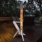 Outdoor Feuerstelle, Pelletfackel Feuer mit 100x8cm Glasrohr, Deko Ambiente...