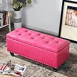 Moderne Sitzbank mit Stauraum, PU-Leder, stilvolle Bett-Ottomane mit...