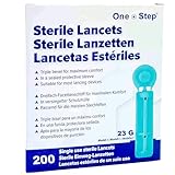 200 x One Step Lanzetten 23 G I Sterile Einweglanzetten I Blutlanzetten I...