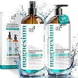 ArtNaturals Magnesiumöl Spray 12 oz + Body Lotion Set 8 oz – Extra...