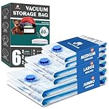 Vakuumbeutel für Kleidung Bettdecken 6 Stück, CaptainFive Vakuumierbeutel...