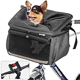 pecute Hundefahrradkorb mit Lenkeradapter, Stabilere Welpenfahrradtasche -...