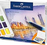 FABER-CASTELL 169724 - Aquarellfarben, 24 Farbnäpfchen, inkl. Mischpalette...