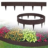 Suusolny 20m Rasenkante Rattan-Imitat-Kunststoff Beetumrandung Dekoration...