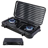 Melko Gaskocher Campingkocher 2 flammig Gasherdplatte Camping Outdoor...
