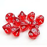Bescon Polygonal 10-Seitig Würfel Mit Der Nummer 1-10, W10 Rote...