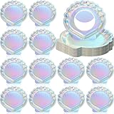 txuzong 16 Stück Muschelförmige Pappteller Bunt (19x18 cm) - Festliches...