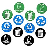 jojofuny 12Stücke Selbstklebende Recycling Aufkleber für Mülleimer...