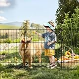 Thealyn Gartenzaun, 5 Paneele, rostfreies Metall, für Hunde, Haustiere,...