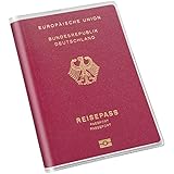 2 x Reisepasshülle (13,5 x 19 cm) transparent - Passport cover für den...