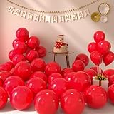 AULE Luftballons Rot Metallic: 50 Stück 12 Zoll Helium Ballons Rote Latex...