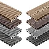 ECOTRAVERS - Terrassendielen Verbundwerkstoff - Muster 3D - 4 Farben | WPC...