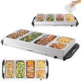 Steinborg® Buffetwärmer XXL elektrische Warmhalteplatte mit Deckel...