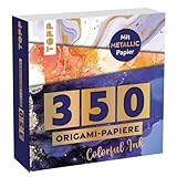 350 Origami Block Colorful Ink: 350 Falt-Papiere (14 x14 cm, 80 g/m²), in...