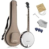 Ashthorpe Banjo mit 5 Saiten, geschlossener Rücken, Mahagoni-Resonator, 5....