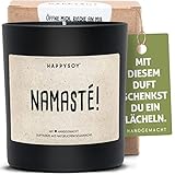 Namaste Duftkerze im Glas mit Spruch aus Soja natürlich handgemacht -...