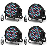 DELIBANG 4 Stück 36 LED Par Scheinwerfer, RGB Bühnenlicht DMX Disco licht...