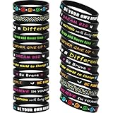 CHRORINE 24 Stück motivierende Silikonarmbänder mit inspirierenden...