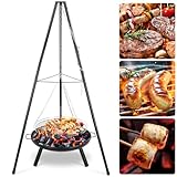 TLSUNNY Schwenkgrill mit Feuerschale, Dreibein Grill mit Feuerschale und...