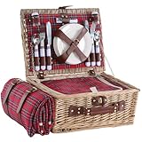 HYBDAMAI Picknickkorb Set für 4 Person mit Kühlfach und wasserdichte...