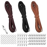 Lederband für Ketten, 10M x 3mm Lederband 3 Farben Lederbänder Ketten...