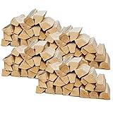 Flameup Brennholz Buche, Kaminholz mit Rinde, Buchenholz, Feuerholz für...