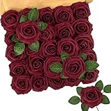 N&T NIETING Künstliche Blumen Rosen, 25 Stück Deko Blumen Fake Rosen...