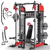 Sportstech SXM200 Smith Machine für Zuhause, Power Rack mit Kabelzug,...