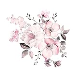 Colexy Wandtattoo Groß Blumen, Wandsticker Zart­ro­sa, Wandsticker...