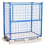 HHL Euro-Gitterbox mit klappe | Gitteraufsatzrahmen H1200 x B1200 x L800mm...
