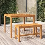 Homgoday Gartenbank 80 cm Holzbank Sitzbank Balkonbank Terrassenbank...
