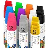 10 Farben Jumbo Acrylstifte Set, 15mm Acrylfarben Breit, 3-in-1 Jumbo...