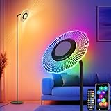 RGB Stehlampe LED Dimmbar, LED Deckenfluter mit Fernbedienung &...