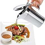 Edelstahl Thermo Sauciere, 750ml Soßenkanne mit Klappdeckel, Doppelt...