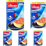 Vileda Colors SCHEUERSCHWÄMME, Schwamm, Grün, normal, 4 (Packung mit 5)