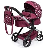 Bayer Design 17023AA Puppenwagen Xeo mit Tasche, höhenverstellbarer Griff,...