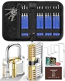 Lockpicking Set, IPSXP 25 Stück Dietrich Set mit 2 Stück Transparent...