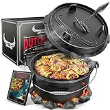 BBQ Dutch Oven [Das Original] - Dutch Oven Set [7L] – Eingebrannter...