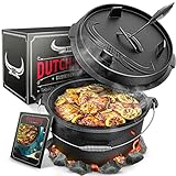 BBQ Dutch Oven [Das Original] - Dutch Oven Set 7 Liter – Eingebrannter...