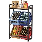 Lifewit Getränkekistenregal mit Ablage für 4 Kisten, Kistenregal Metall...