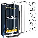 QHOHQ 3 Stück Panzer Schutz Glas für iPhone 14 Plus 6.7' mit 3 Stück...