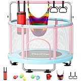 FitinOne 140cm Kindertrampolin, Indoor und Outdoor-Spielzeug mit Schaukel,...