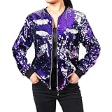 Generisch Glitzer Jacke - Slim Fit Glitzernd Paillettenjacke Glänzend...
