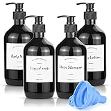 4er Set Seifenspender 500ml Nachfüllbare Leere Shampoo Flaschen mit...