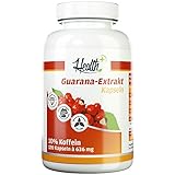 Health+ Guarana-Extrakt - 120 Kapseln, hochwertiger Extrakt mit 10prozent...